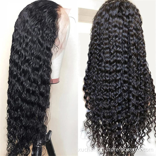 Water Wave Brazilian Wig Vendor, Hd Transparent Swiss Lace Front,Full Lace Glueless Human Hair Wig